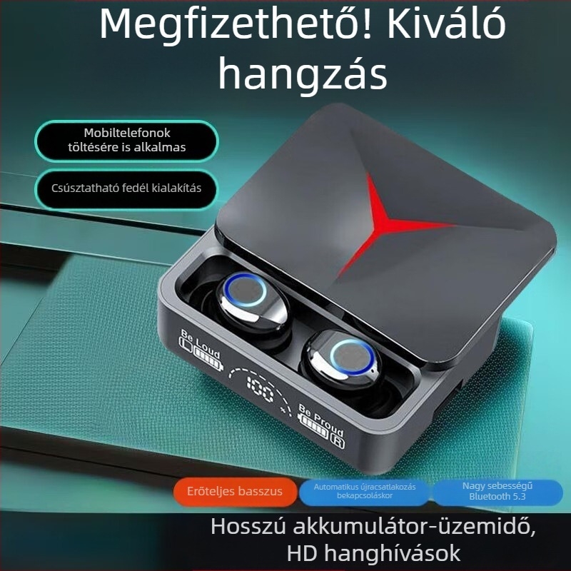 M90 Vezeték nélküli Bluetooth fülhallgatók Esports játékokhoz, ultra hosszú akkumulátor-üzemidő, zajcsökkentés, stílusos dizájn