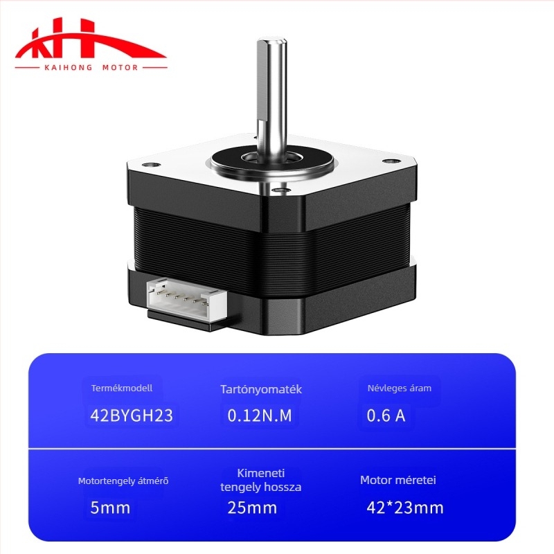 42 léptetőmotor 23 mm-es testtel, 17HS4023, 2-fázisú, 4-vezetékes, 12V mikromotor írógépekhez és 3D nyomtatókhoz