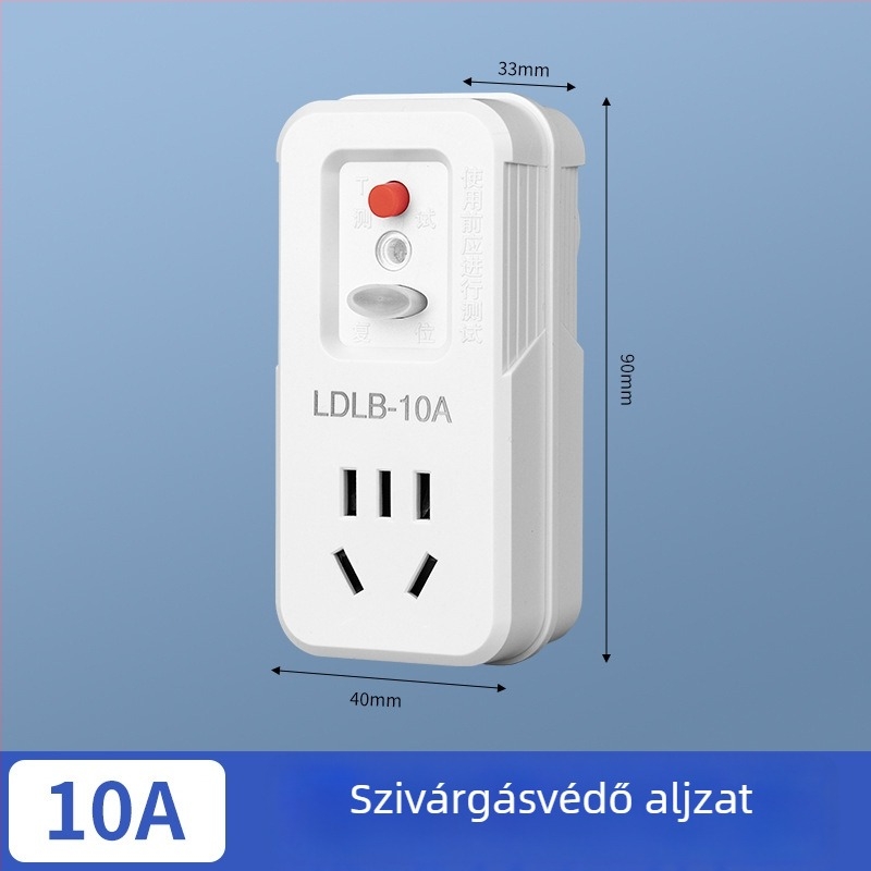 10A-es szivárgásvédő dugó elektromos vízmelegítőhöz; 16A-os klímaberendezés védődugóval és aljzattal