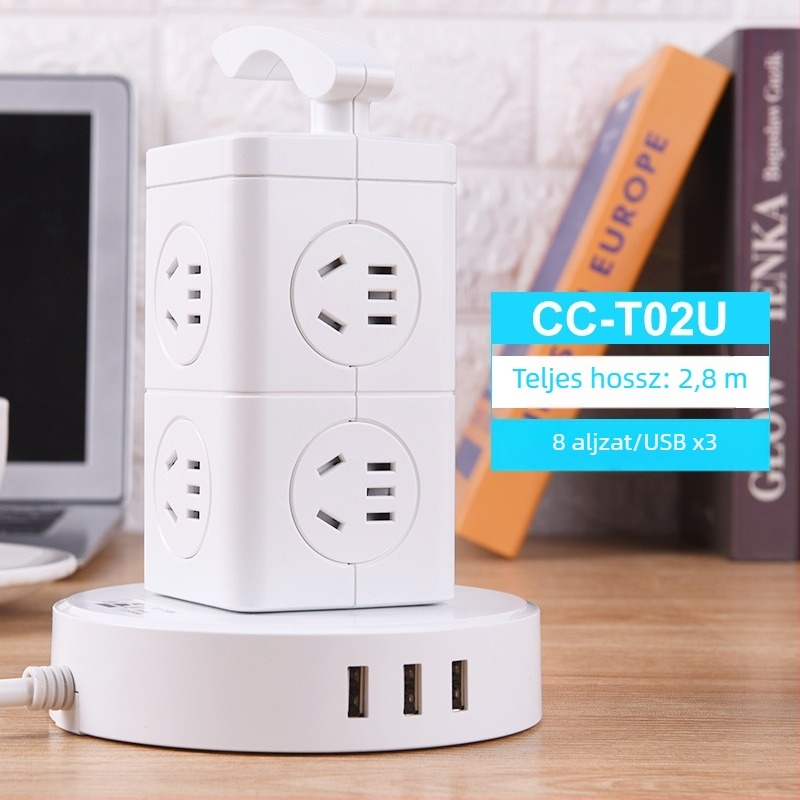 Cici Okos, függőleges toronyaljzat USB töltéssel otthoni használatra