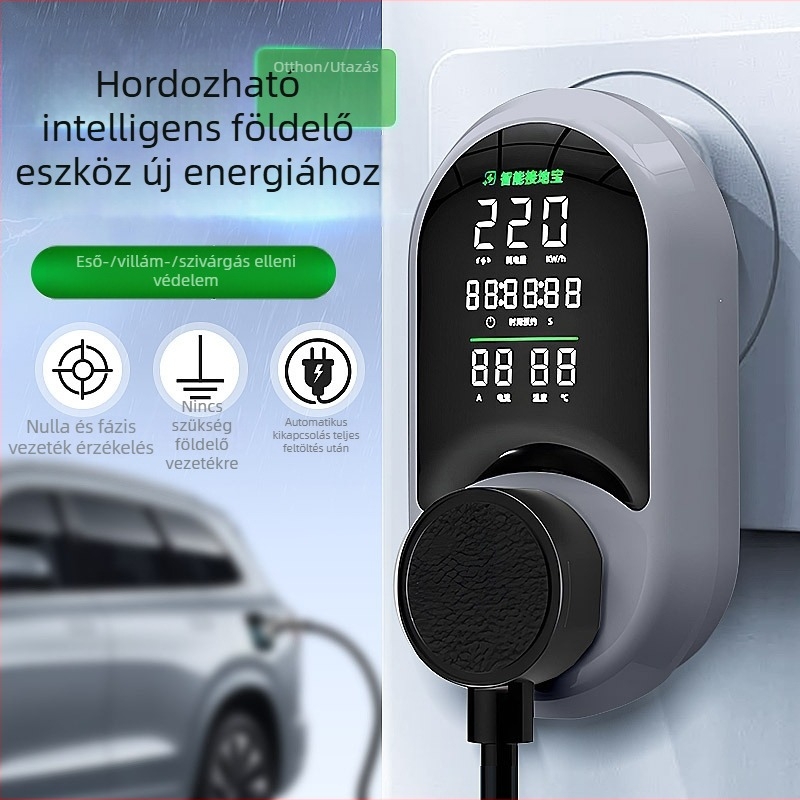 Elektromos járművek töltőadaptere, univerzális aljzattal 10A–16A, földelési vezeték nélkül