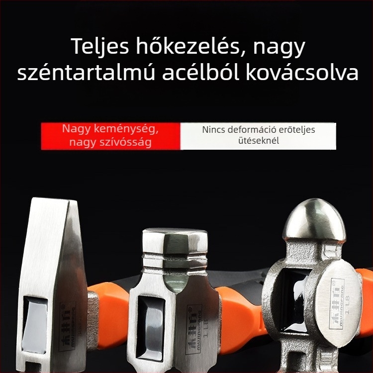 Faipari kalapács készlet: karmás kalapács, szögkalapács, nyolcszögű kalapács, szerelőkalapács, mini kalapács
