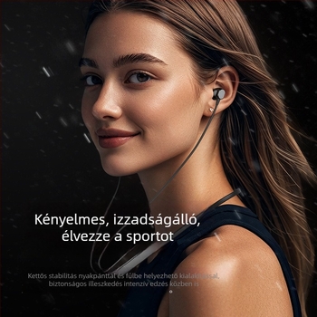2024 Nyakpántos Bluetooth sport fülhallgató, hosszú üzemidő, zajcsökkentés, vezeték nélküli, Bluetooth 5.0, vízálló