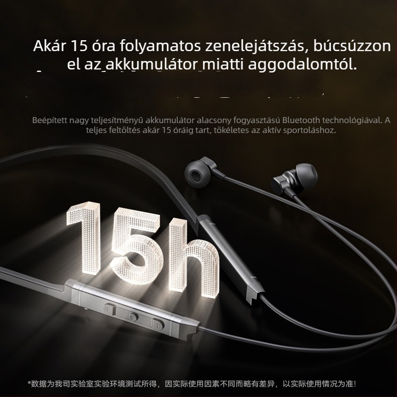 2024 Nyakpántos Bluetooth sport fülhallgató, hosszú üzemidő, zajcsökkentés, vezeték nélküli, Bluetooth 5.0, vízálló