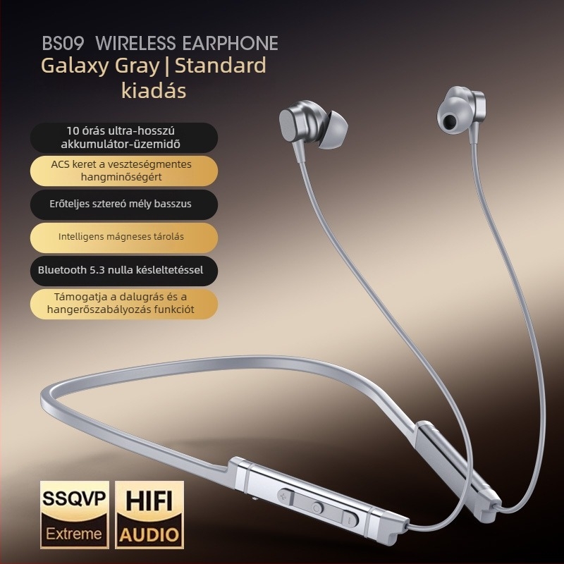 2024 Nyakpántos Bluetooth sport fülhallgató, hosszú üzemidő, zajcsökkentés, vezeték nélküli, Bluetooth 5.0, vízálló