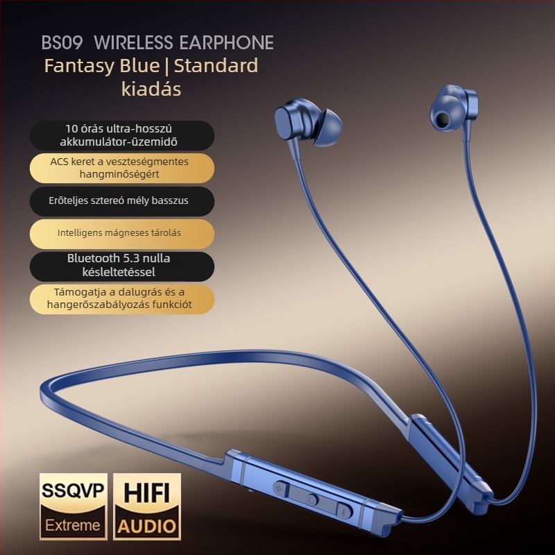 2024 Nyakpántos Bluetooth sport fülhallgató, hosszú üzemidő, zajcsökkentés, vezeték nélküli, Bluetooth 5.0, vízálló