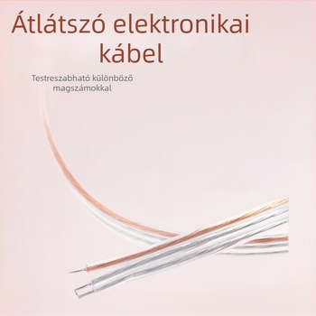 2468 Átlátszó PVC-kábel arany- és ezüstvezetőkkel, átlátszó lapos vezeték, kettős és három párhuzamos vezető LED-szalaghoz