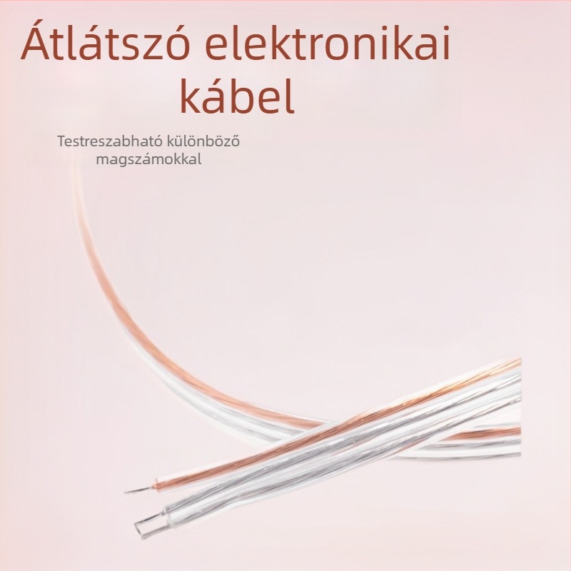 2468 Átlátszó PVC-kábel arany- és ezüstvezetőkkel, átlátszó lapos vezeték, kettős és három párhuzamos vezető LED-szalaghoz