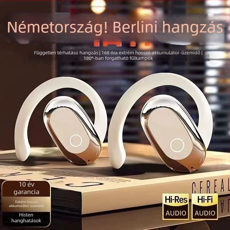 Handsome Bird koponyacsont-alapú vezeték nélküli Bluetooth headset, fülön rögzített, gaming-kategóriájú, zajcsökkentés, hosszú akkumulátor-üzemidő, modell 735Y