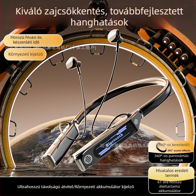 V9 Bluetooth nyakpántos sport fülhallgató, erős basszus, zajcsökkentés, hosszú üzemidő