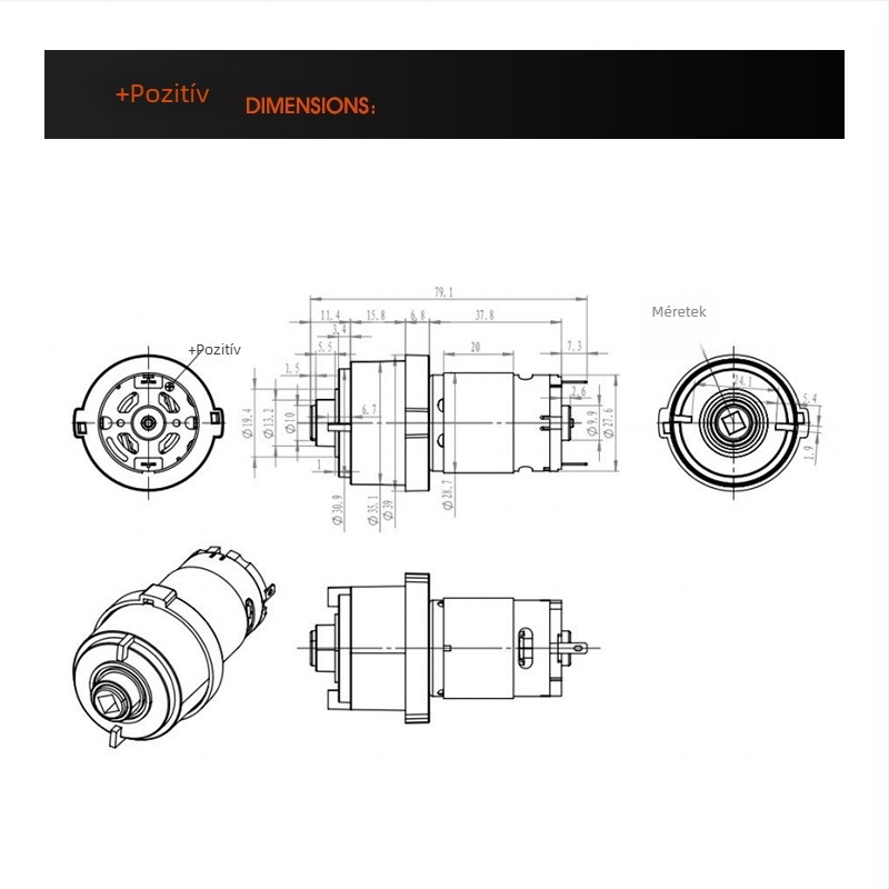 Kefés DC mikromotor 380-as reduktorral kávédarálóhoz