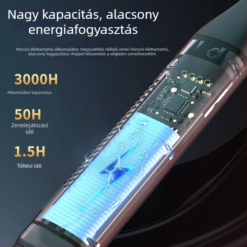 Bluetooth 5.3 vezeték nélküli nyakpántos sportfülhallgatók digitális kijelzővel, sztereó, testre szabott modell