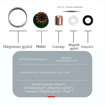 Kézi ventilátorhoz tartozó szénkefe nélküli motor, nagy sebesség