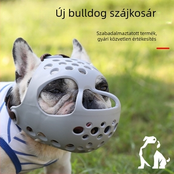 HANDOU Kutya-muzzle, puha TPE-gumi, rövid pofájú bulldogoknak, angol bulldog, francia bulldog és mopsz, megelőzi a túlzott evést és harapásokat
