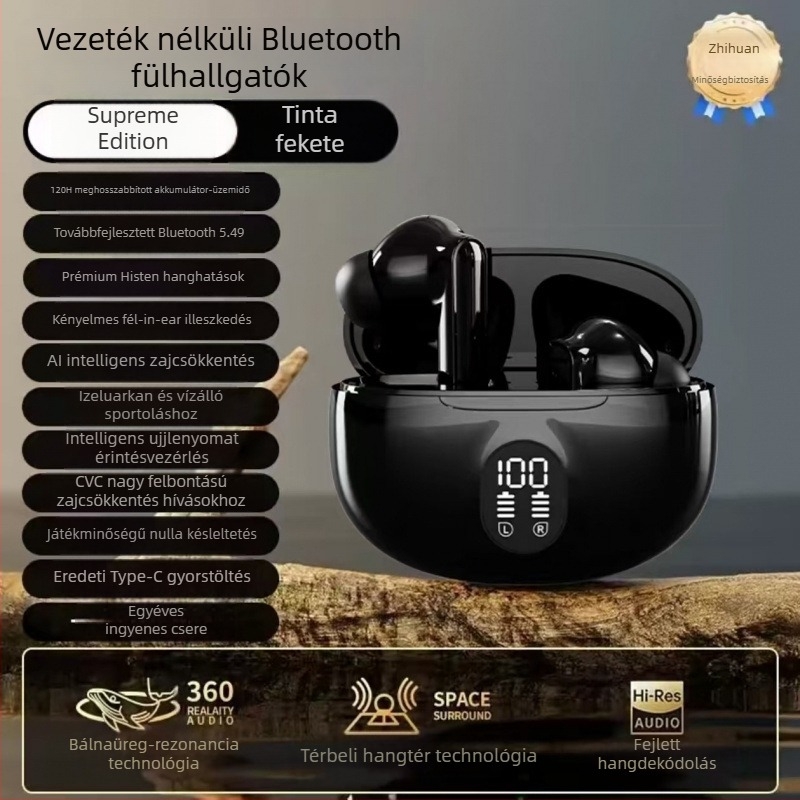 2025-ös új vezeték nélküli in-ear Bluetooth fülhallgató sporthoz, zajszűrés és kiváló hangzás
