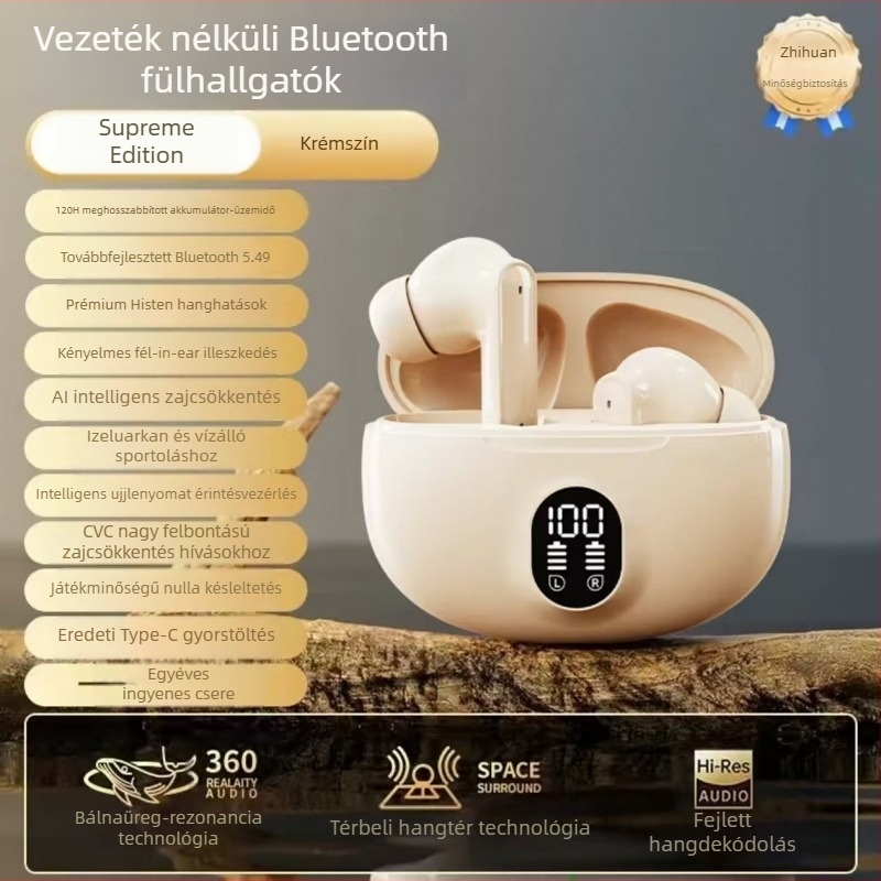 2025-ös új vezeték nélküli in-ear Bluetooth fülhallgató sporthoz, zajszűrés és kiváló hangzás
