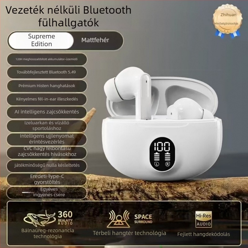 2025-ös új vezeték nélküli in-ear Bluetooth fülhallgató sporthoz, zajszűrés és kiváló hangzás