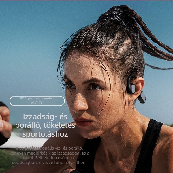 GS Nyitott fülhallgató Bluetooth vezeték nélküli, sztereó csontvezetés, kerékpározáshoz és futáshoz, Bluetooth 5.4, sport modell