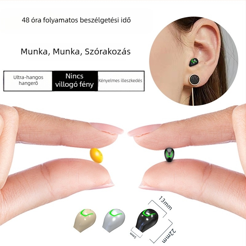 MINI21 Mini vezeték nélküli Bluetooth fülhallgató, láthatatlan, kompakt, egyoldali használat futáshoz és sporthoz, kiváló hangzás, 2025-ös modell