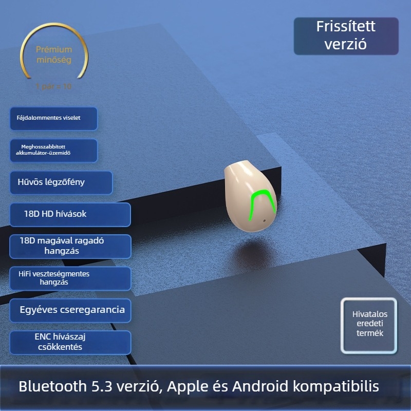 MINI21 Mini vezeték nélküli Bluetooth fülhallgató, láthatatlan, kompakt, egyoldali használat futáshoz és sporthoz, kiváló hangzás, 2025-ös modell