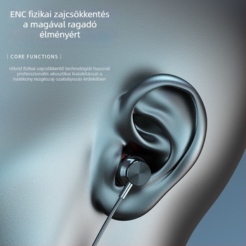 Nyakba akasztott Bluetooth fülhallgató digitális kijelzővel, MP3-kártyáról lejátszás, hosszú üzemidő, sport és karaoke, zajcsökkentés