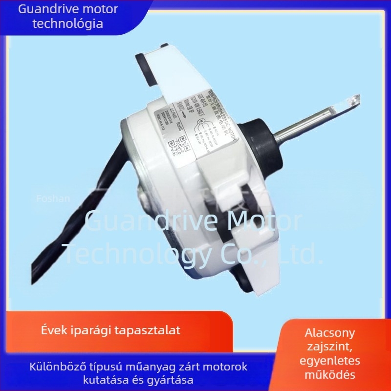 DC brushless motor műanyag tömítéssel, split típusú kültéri klímaberendezéshez, belső/külső levegőellátás, mikro csendes működés