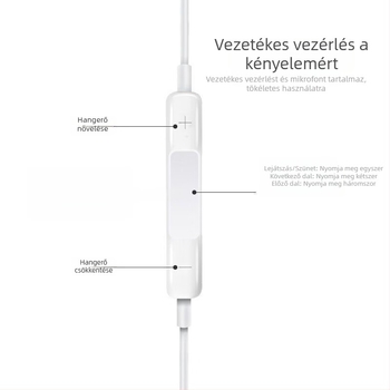 PG8K vezetékes fejhallgató, erőteljes basszus, fél-in-ear kialakítás, inline kontroll