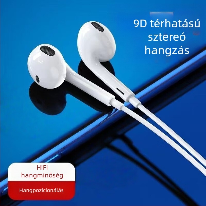 PG8K vezetékes fejhallgató, erőteljes basszus, fél-in-ear kialakítás, inline kontroll