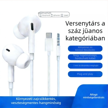 3. generációs vezetékes in-ear fülhallgató Type-C digitális chippel Apple, Xiaomi, Huawei, Redmi és Honor okostelefonokhoz