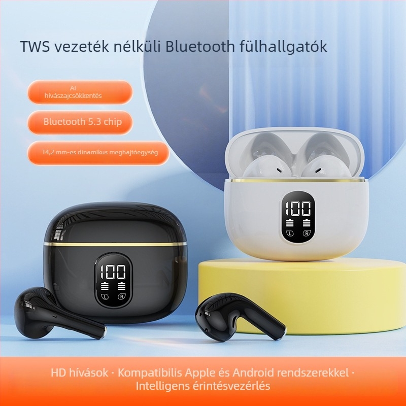 X87 in-ear Bluetooth fülhallgatók digitális kijelzős töltőtokkal, kiváló hangzás, hosszú akkumulátor-üzemidő, alacsony késleltetés