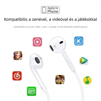 Kiváló minőségű vezetékes fülhallgatók, kompatibilisek az iPhone 15-tel, iPhone 14 3,5 mm-es csatlakozóval és Huawei Type-C fülhallgatókkal