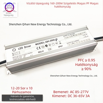 200W vízálló, izolált LED állandó áramú meghajtó közterületi lámpákhoz, fényvetőkhöz és ipari lámpákhoz