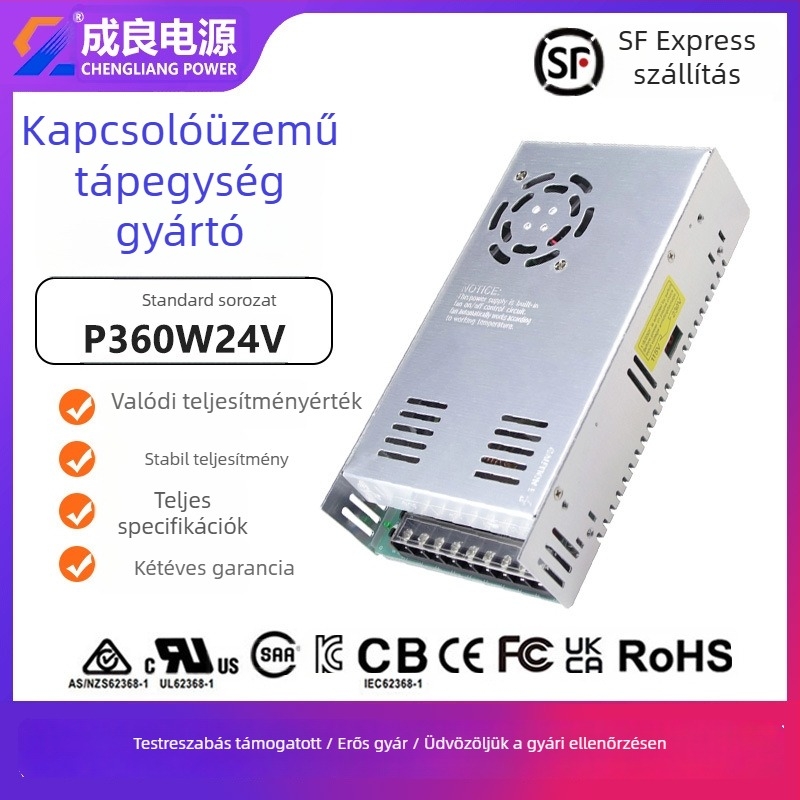 24V 360W LED-szalag kapcsolóüzemű tápegység ipari vezérléshez és intelligens készülékekhez