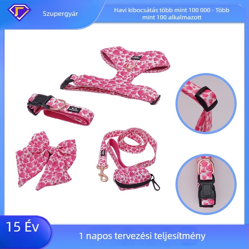 Huashong személyre szabott kisállatpóráz, kopásálló és lélegző mell- és hát-hám, kültéri mellény készlet kis- és közepes testű kutyáknak