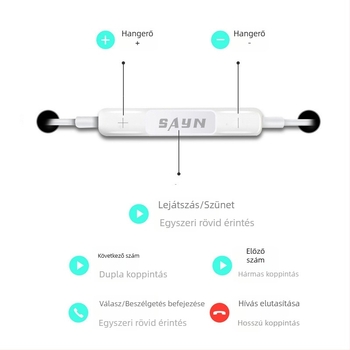 Shangying A6 vezetékes in-ear fejhallgató, 3,5 mm-es csatlakozóval, távvezérlővel a kábelen, Apple és Huawei készülékekhez