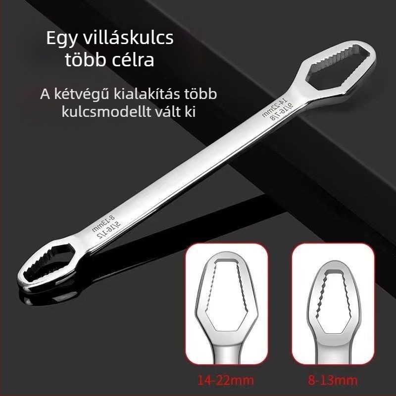 Önzáró csavarkulcs szilva virág formájú, 8–24 mm, dupla fejű, univerzális kézi eszköz