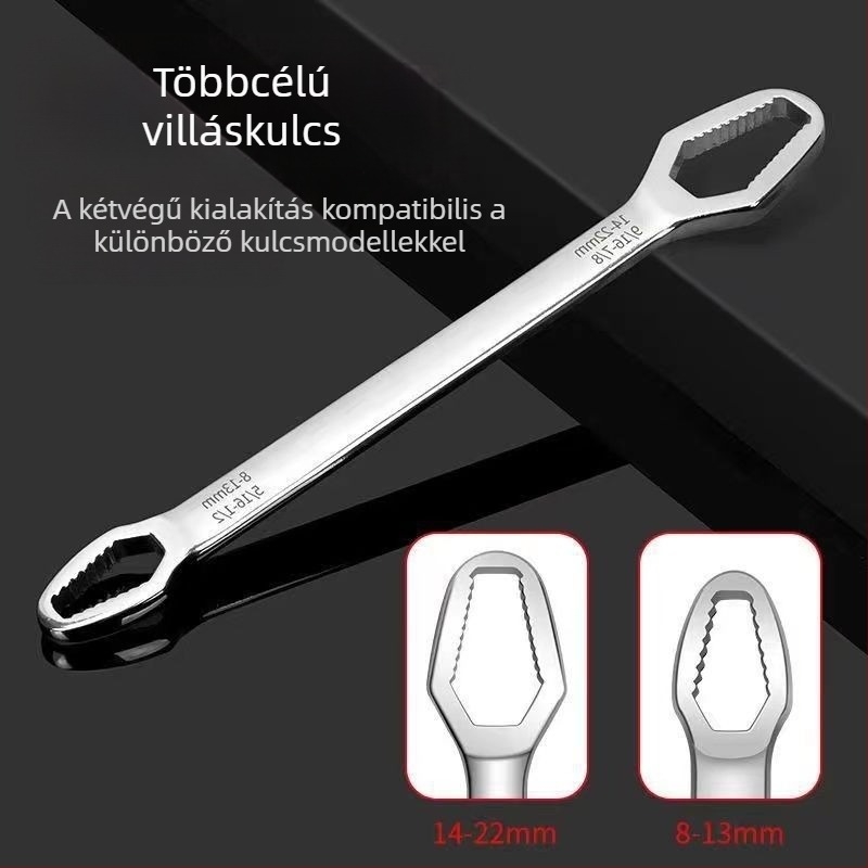 Önzáró csavarkulcs szilva virág formájú, 8–24 mm, dupla fejű, univerzális kézi eszköz