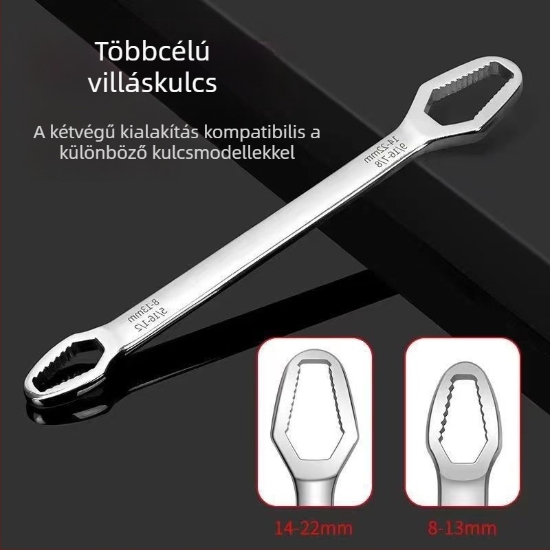 Önzáró csavarkulcs szilva virág formájú, 8–24 mm, dupla fejű, univerzális kézi eszköz