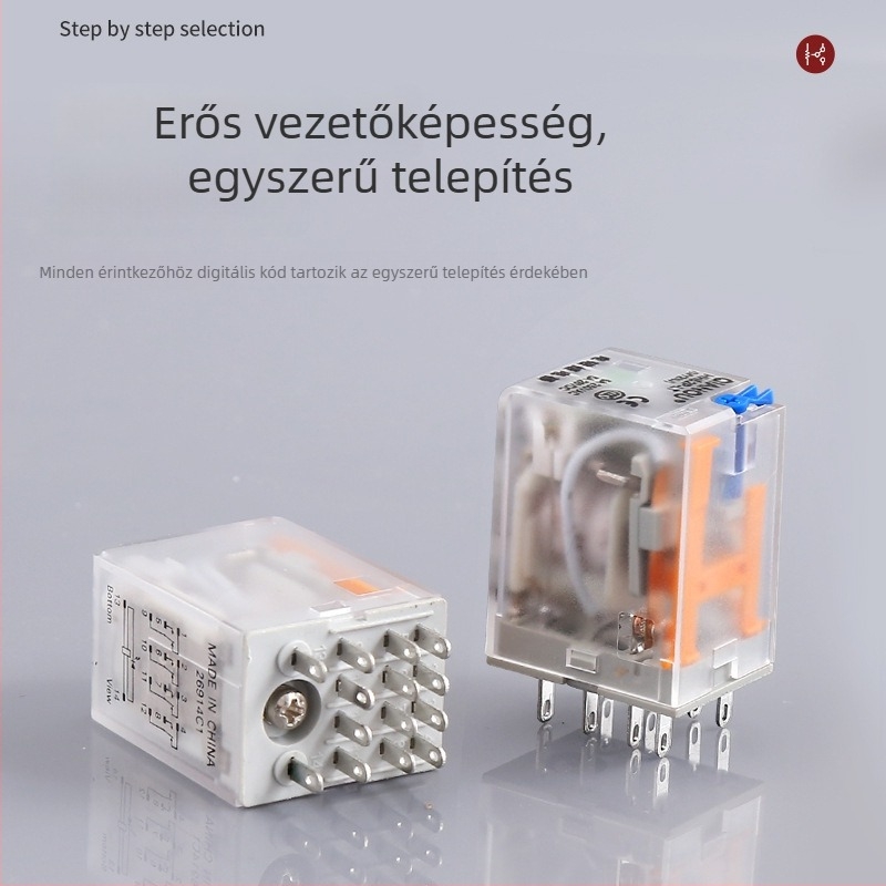 Kompakt közbenső relé HH52P-LT HH54P-LT, elektromágneses kapcsoló, 12V/24V/220V AC/DC