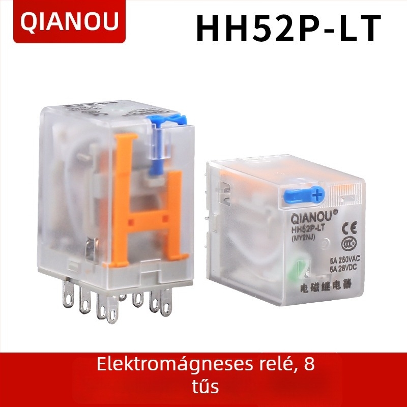 Kompakt közbenső relé HH52P-LT HH54P-LT, elektromágneses kapcsoló, 12V/24V/220V AC/DC