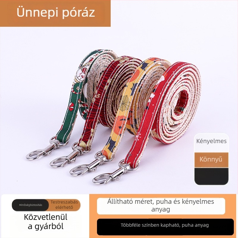 Színes kutyapóráz nagy, közepes és kicsi kutyáknak, élénk nyakörv