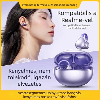Csontvezetéses Bluetooth fülcsipeszes fejhallgató, nyitott kivitel, 2025 új, felső kategóriás, hosszú üzemidő