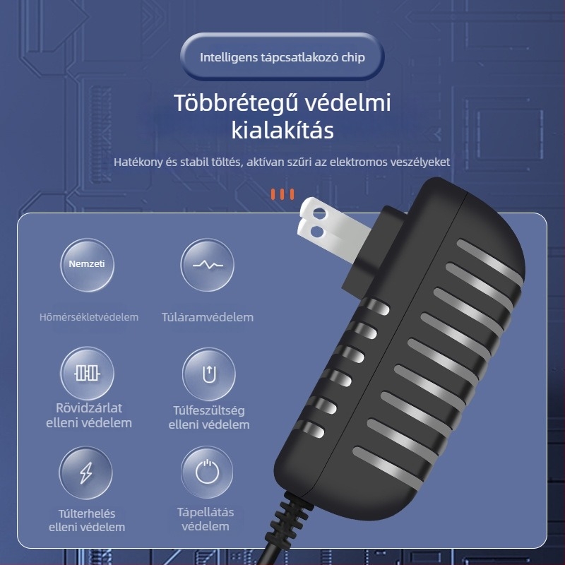 12V 2A tápegység masszázsokhoz, LED-szalagokhoz, megfigyelőkamerákhoz, hangszórókhoz, merevlemezekhez, set-top boxokhoz és routerekhez.
