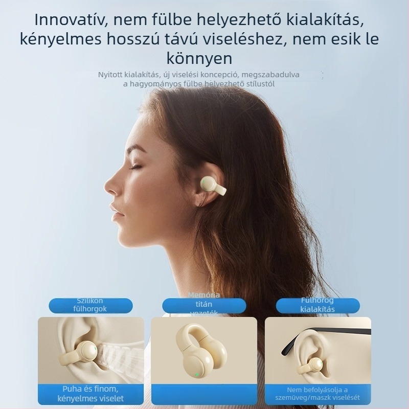 X51 Csontvezetésű, valódi vezeték nélküli Bluetooth fülhallgatók, fülcsipesz stílusban, uniszex, sport, zajcsökkentés
