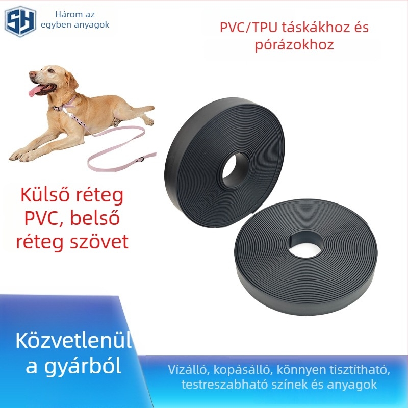 TPU állatnyakörv és póráz PVC bevonat szövettel, vízálló és kopásálló, könnyen tisztítható