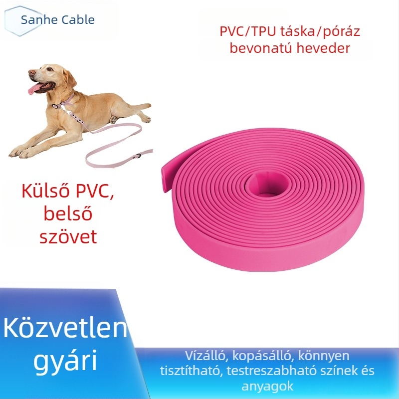 TPU állatnyakörv és póráz PVC bevonat szövettel, vízálló és kopásálló, könnyen tisztítható