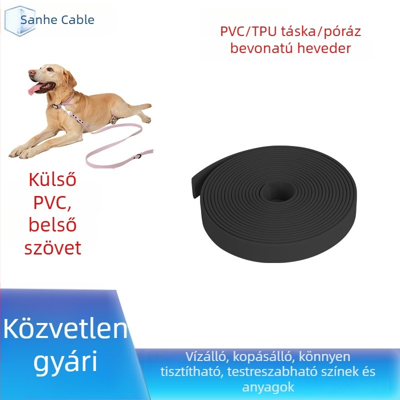 TPU állatnyakörv és póráz PVC bevonat szövettel, vízálló és kopásálló, könnyen tisztítható