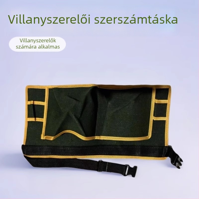 Vállon hordható vászontáska villanyszerelőknek, vastagított vászonból, szerszámokhoz, méretek 35x30x10 cm / 40x35x10 cm / 45x35x10 cm
