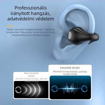 Vezeték nélküli Bluetooth fülklipszes fejhallgató, 5.3 digitális kijelzővel, nem a fülben, hosszú üzemidő