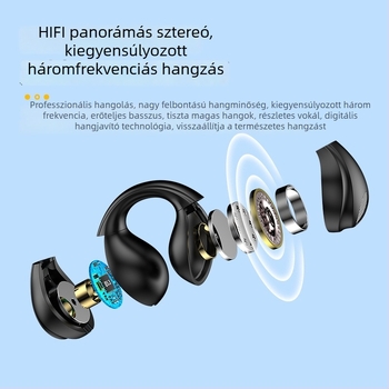 Vezeték nélküli Bluetooth fülklipszes fejhallgató, 5.3 digitális kijelzővel, nem a fülben, hosszú üzemidő